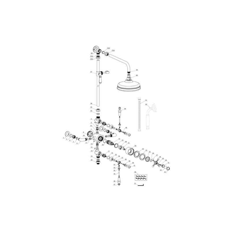 Harrington Traditional Thermostatic Shower Kit – Chrome