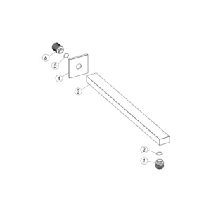 Cosmic 350mm Square Shower Arm – Polished Chrome