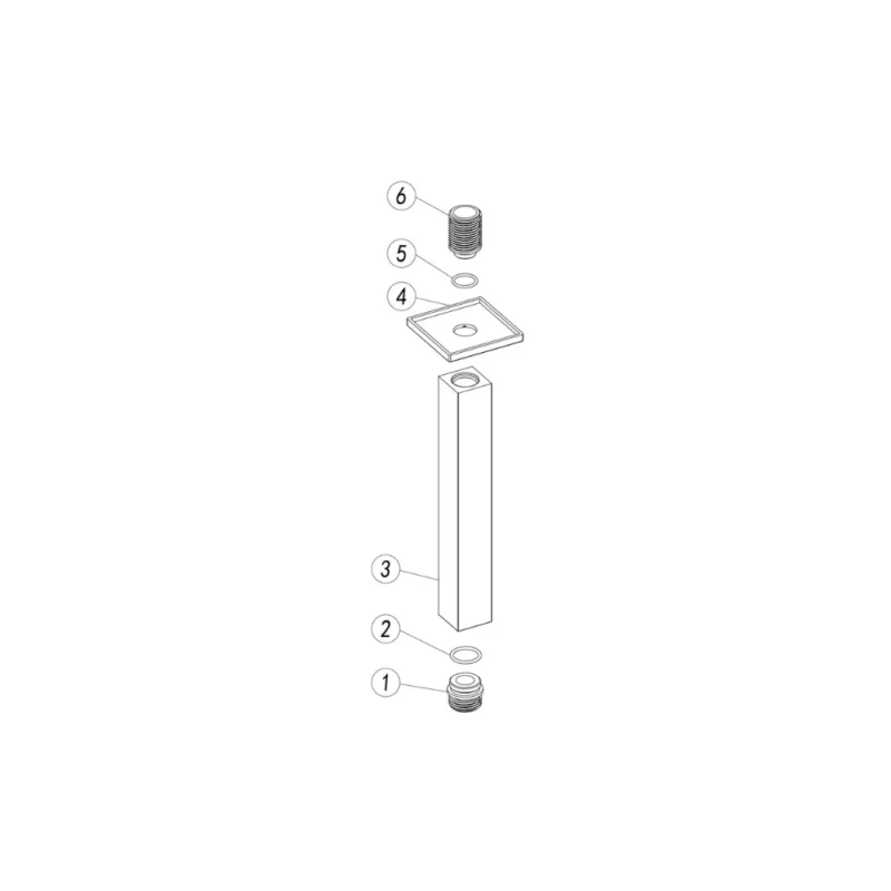 Cosmic 180mm Square Ceiling Arm – Polished Chrome