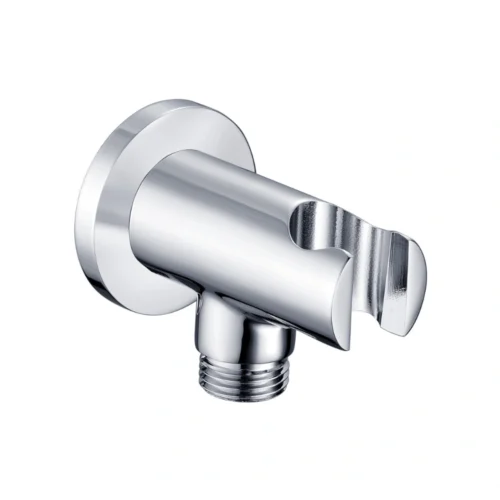 Aurora Round Handset Wall Bracket with Wall Outlet - Chrome