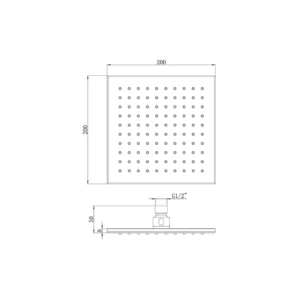 Cosmic 200mm Square Showerhead – Polished Chrome