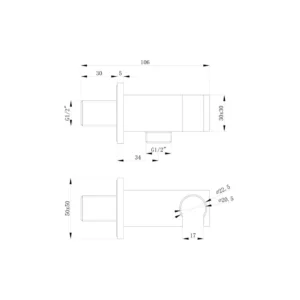 Handset Wall Bracket w/Wall Outlet - Square