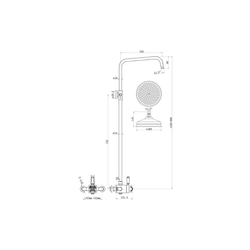 Concentric Single Outlet Shower Valve & Overhead Kit Pack 2 - Chrome