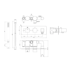 Lucca Thermostatic Two Outlet Shower Valve w/Handset - Chrome