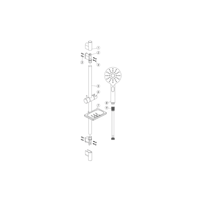 Aurora Round Push Button Shower Kit