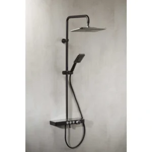 Vema Thermostatic Shower Column – Matt Black