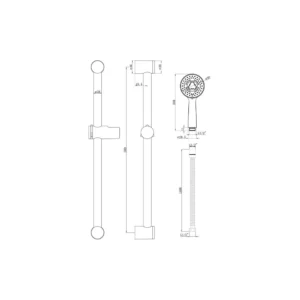 Aurora Round Slider Rail Kit & 3 Mode Handset