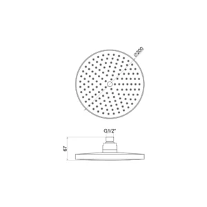 Aurora 200mm Round Showerhead – Polished Chrome