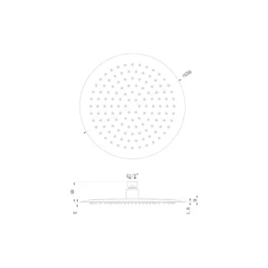 Aurora 250mm Round Ultraslim Showerhead - Chrome