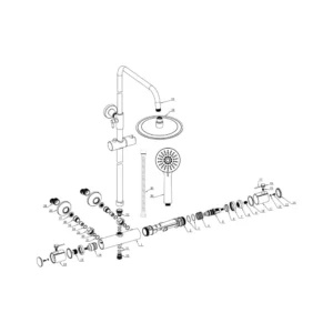 Carter Cool-Touch Thermostatic Mixer Shower w/Riser & Overhead Kit - Chrome