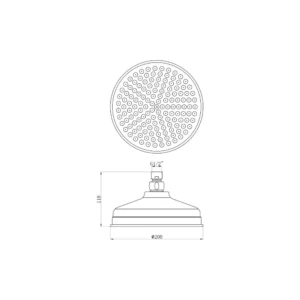 Full Basin (4) Harrington 200mm Round Traditional Showerhead - Chrome