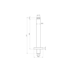 Full Basin (4) Aurora 180mm Round Ceiling Arm – Polished Chrome