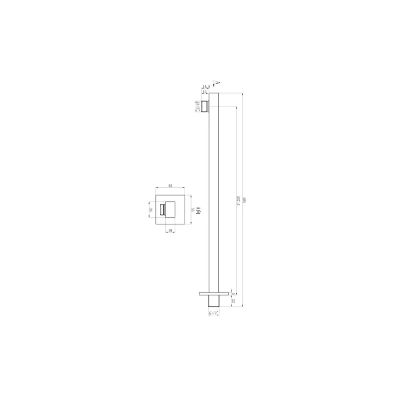 Cosmic 350mm Square Shower Arm – Polished Chrome