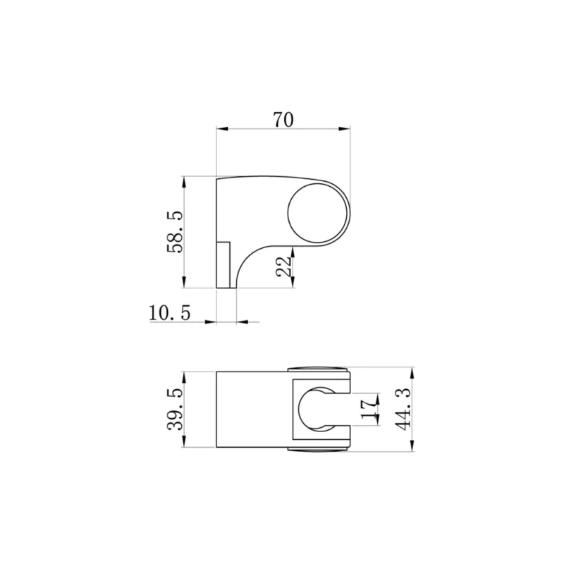 Universal Round Wall Bracket – Polished Chrome