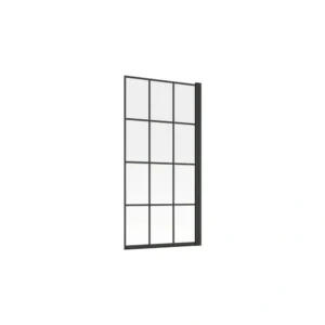 800x1500mm Single Straight Bath Screen (6mm) - Black Framed