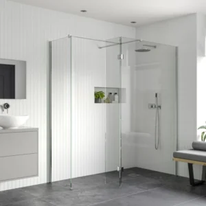 Crystal Optional 300mm Wetroom Hinged Splash Panel - Chrome