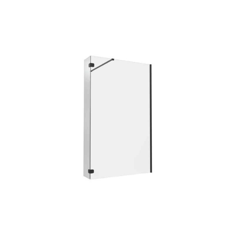 Crystal Optional 300mm Wetroom Hinged Splash Panel - Matt Black