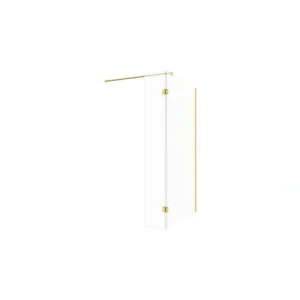 Crystal Optional 300mm Wetroom Hinged Splash Panel - Brushed Brass