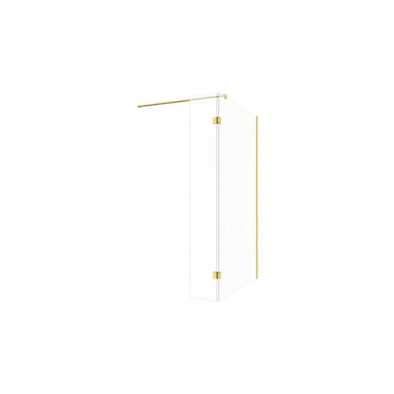 Crystal Optional 300mm Wetroom Hinged Splash Panel - Brushed Brass