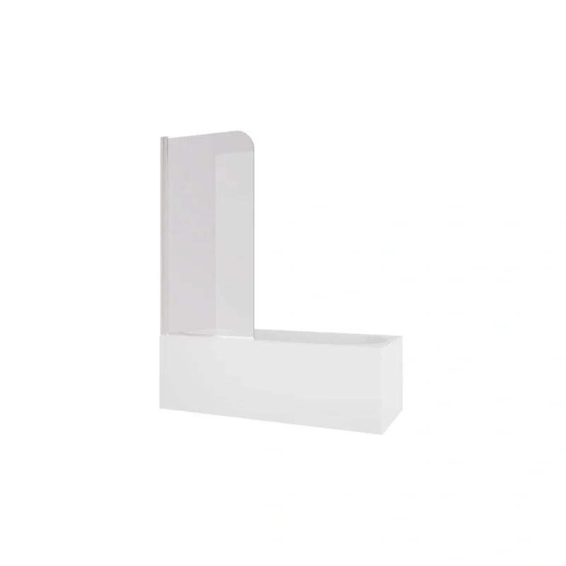 800x1500mm Single Curved Bath Screen (6mm) - Chrome