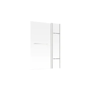 1000x1500mm Two Panel Folding Bath Screen (6mm) - Chrome