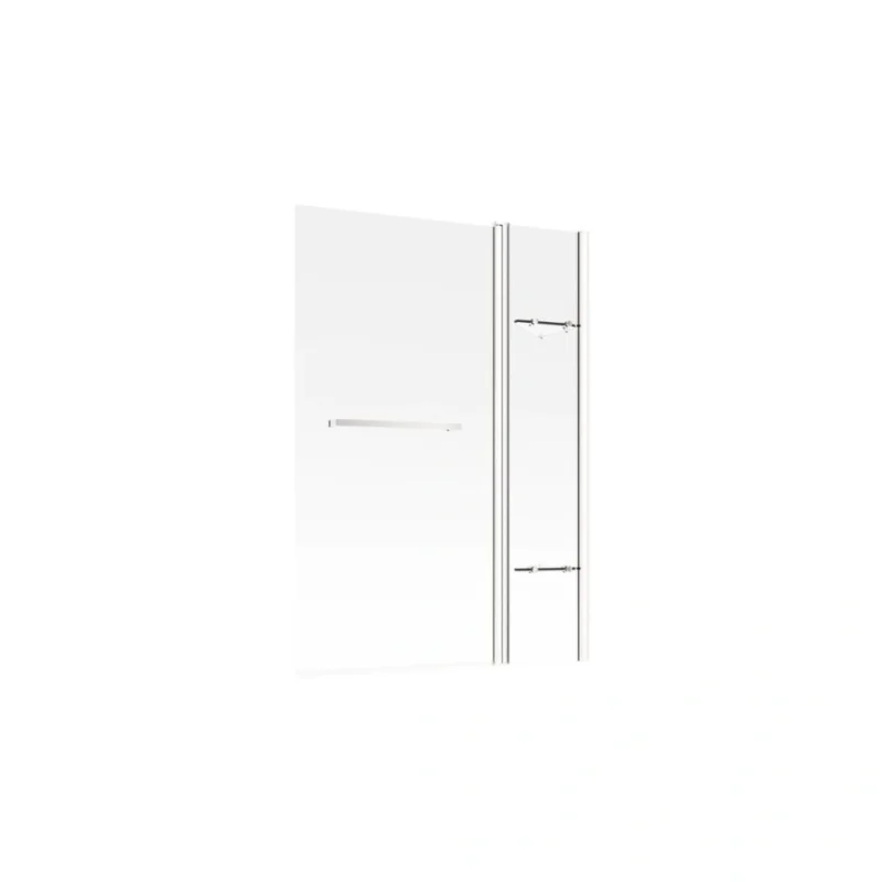1000x1500mm Two Panel Folding Bath Screen (6mm) - Chrome