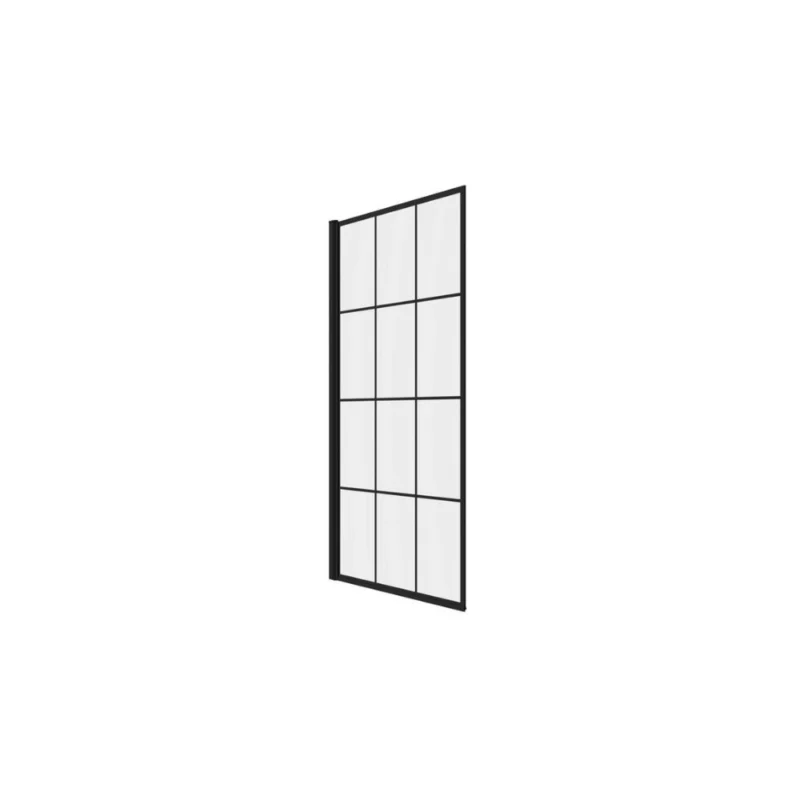 Full Basin (7) 800x1400mm Square Grid Bath Screen (6mm) - Black