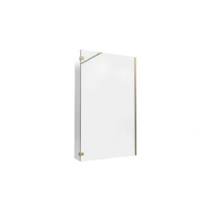 Crystal Optional 300mm Wetroom Hinged Splash Panel - Brushed Brass