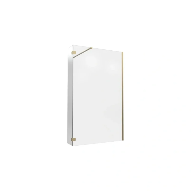 Crystal Optional 300mm Wetroom Hinged Splash Panel - Brushed Brass