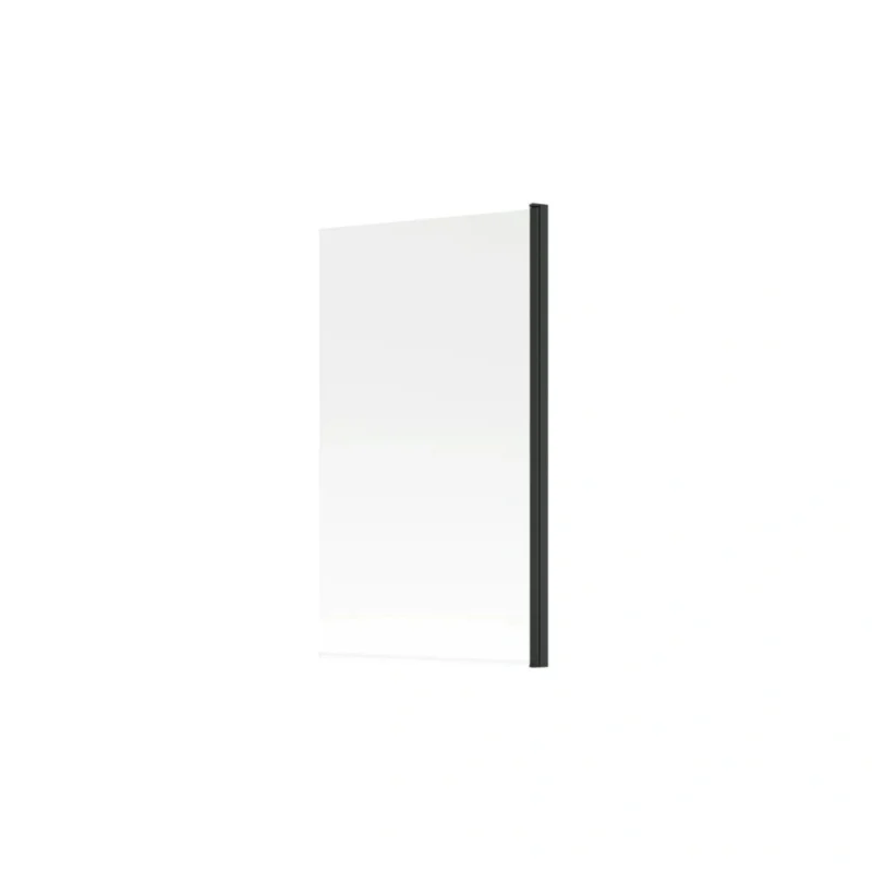 800x1500mm Single Straight Bath Screen (6mm) - Black