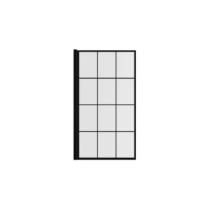 Full Basin (9) 800x1400mm Square Grid Bath Screen (6mm) - Black