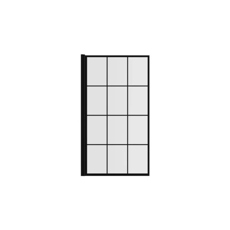 Full Basin (9) 800x1400mm Square Grid Bath Screen (6mm) - Black