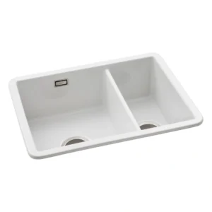 Abode Sandon 1.5 Bowl Ceramic Undermount / Inset Sink – White