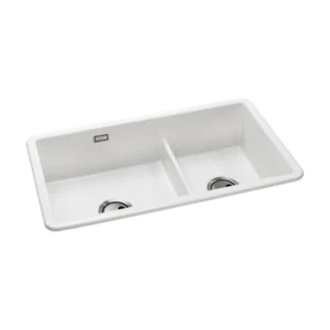 Abode Sandon 1.75 Bowl Ceramic Undermount / Inset Sink – White