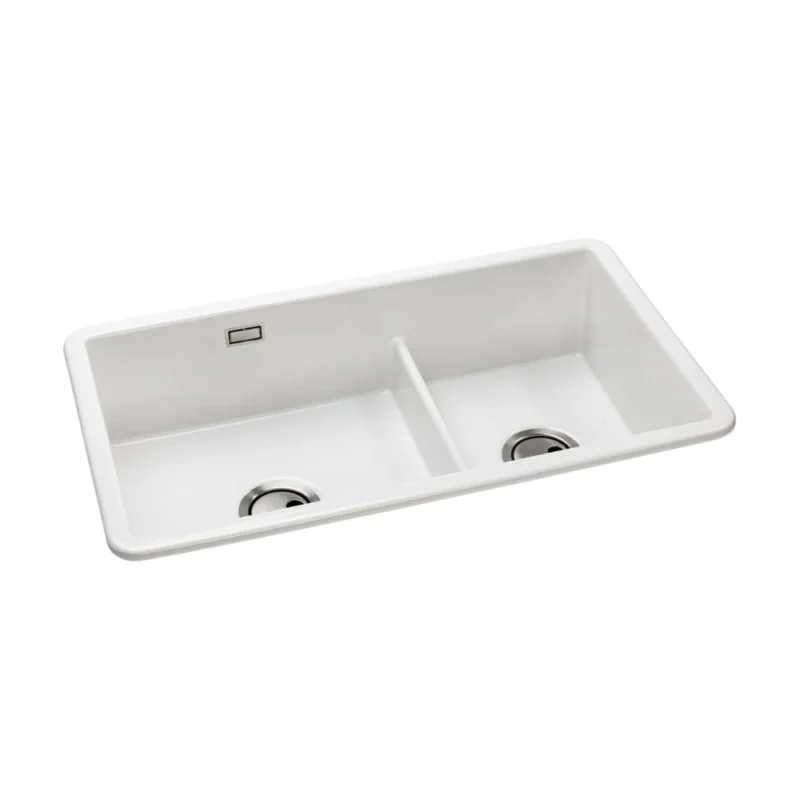Abode Sandon 1.75 Bowl Ceramic Undermount / Inset Sink – White