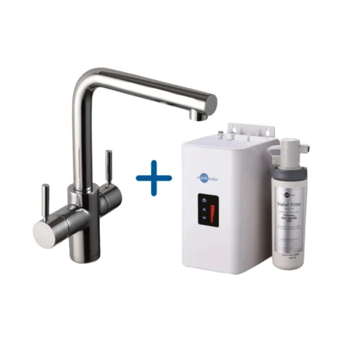 InSinkErator 3N1 L‑Shape Boiling Water Tap, Neo Tank & Filter Pack – Chrome