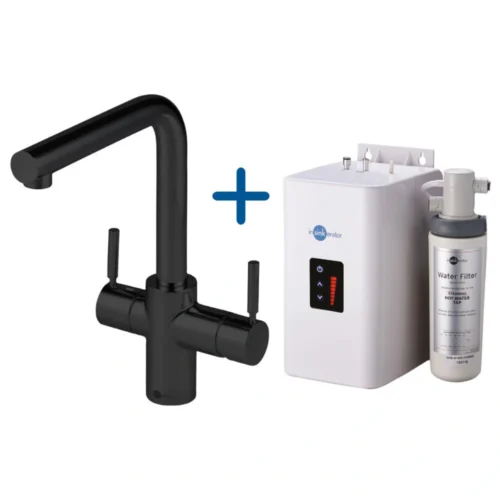 InSinkErator 3N1 L‑Shape Boiling Water Tap, Neo Tank & Filter Pack – Velvet Black