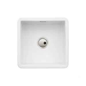 Abode Sandon 1 Bowl Ceramic Undermount / Inset Sink – White