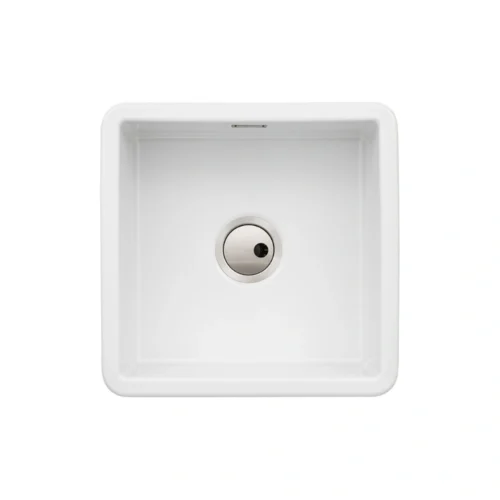 Abode Sandon 1 Bowl Ceramic Undermount / Inset Sink – White