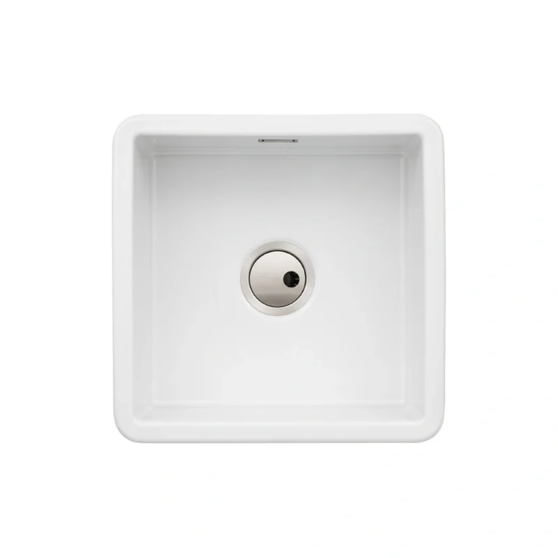 Abode Sandon 1 Bowl Ceramic Undermount / Inset Sink – White
