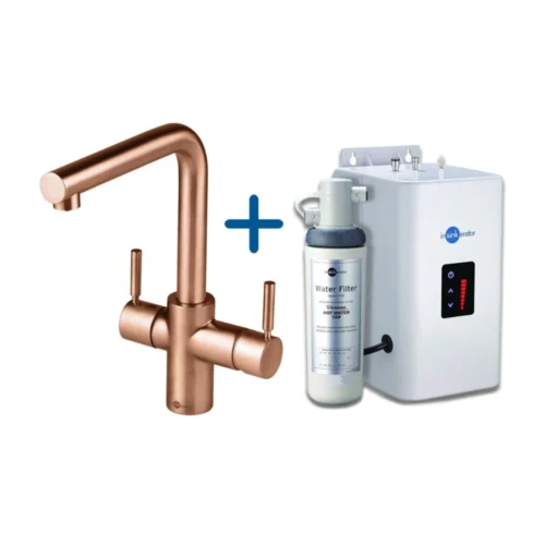 InSinkErator 3N1 L‑Shape Boiling Water Tap, Neo Tank & Filter Pack – Brushed Copper