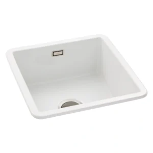 Abode Sandon 1 Bowl Ceramic Undermount / Inset Sink – White