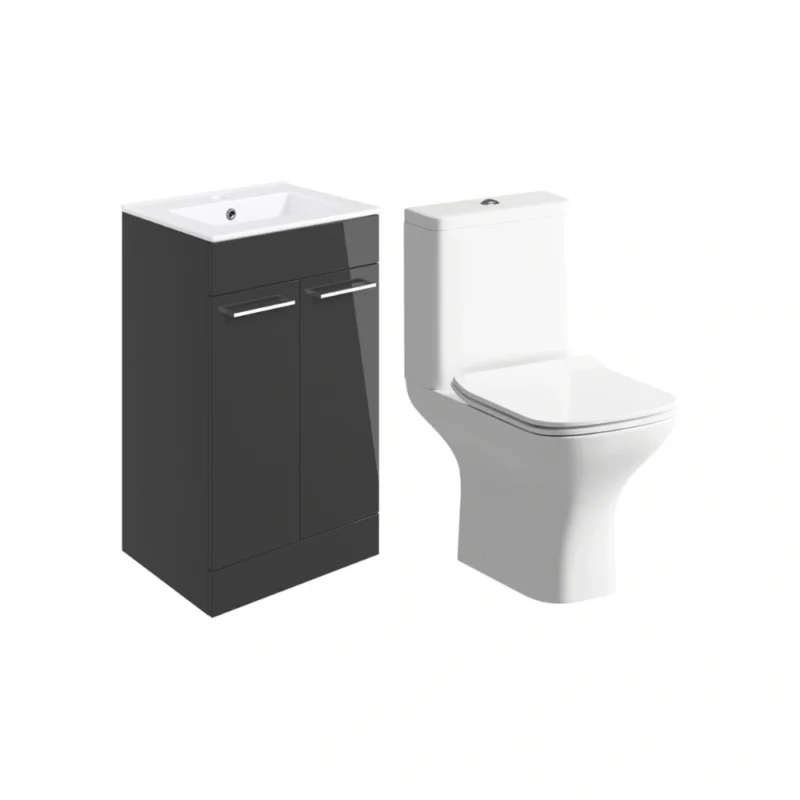 Elisa 510mm Floor Standing Vanity Unit & Close Coupled WC Bundle – Anthracite Gloss
