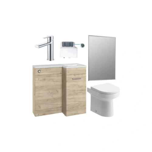 Azure 900mm Right‑Hand Furniture & BTW WC Bundle – Oak