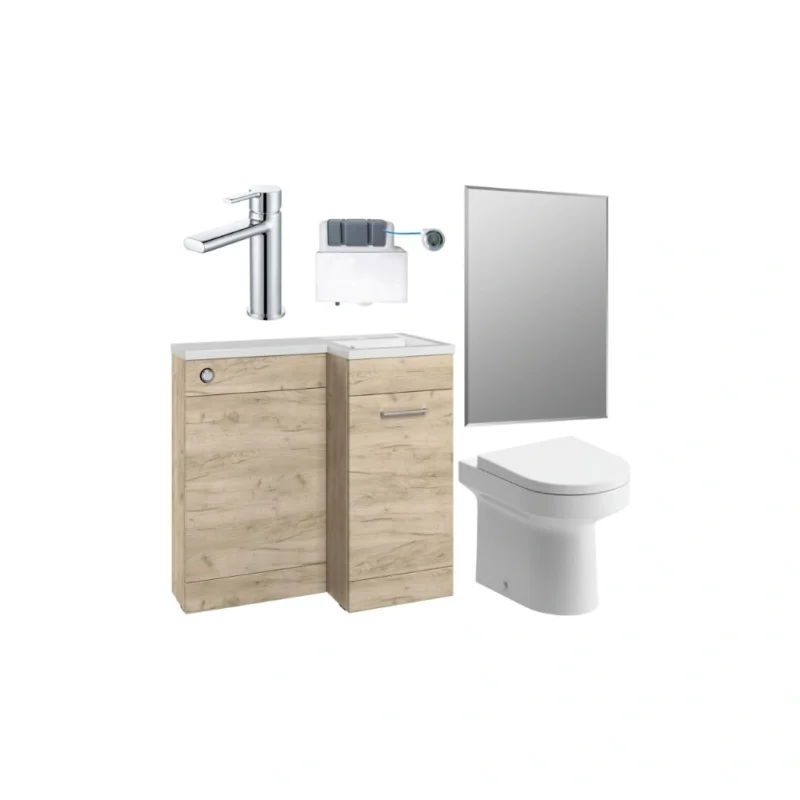 Azure 900mm Right‑Hand Furniture & BTW WC Bundle – Oak