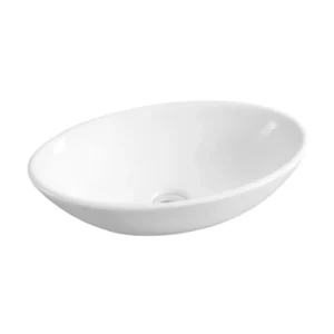 Jenna 520 x 320mm Smooth Oval Countertop Washbowl – Gloss White