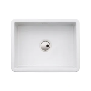 Abode Sandon Large 1 Bowl Ceramic Undermount / Inset Sink – White