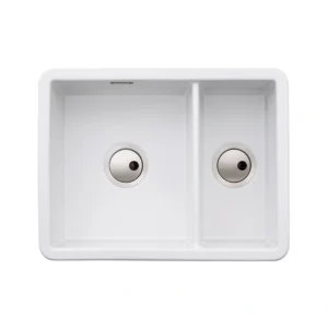 Abode Sandon 1.5 Bowl Ceramic Undermount / Inset Sink – White
