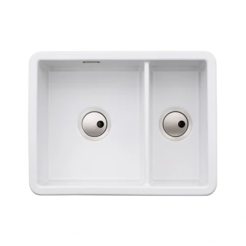 Abode Sandon 1.5 Bowl Ceramic Undermount / Inset Sink – White